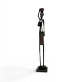 African Woman with Jug — Slender Ebony Figurine