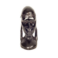 Ebony Bust of an African Woman — Head with Ornate Headband and Earrings