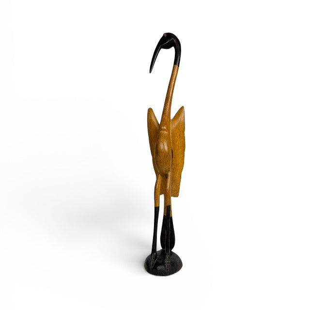 Heron / Ibis — Hand-Carved Wooden Bird Figurine