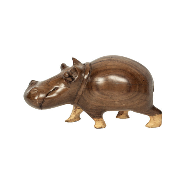Hippopotamus — Hand-Carved Wooden Figurine