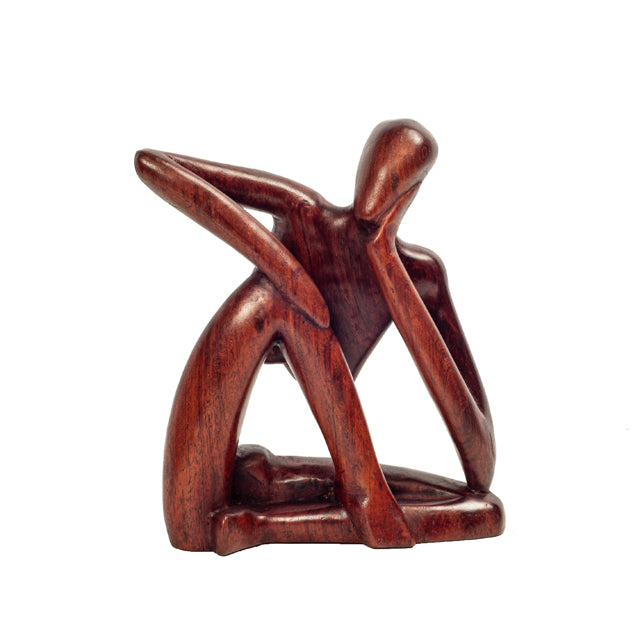 The Thinker — Abstract Wooden Meditation Figurine