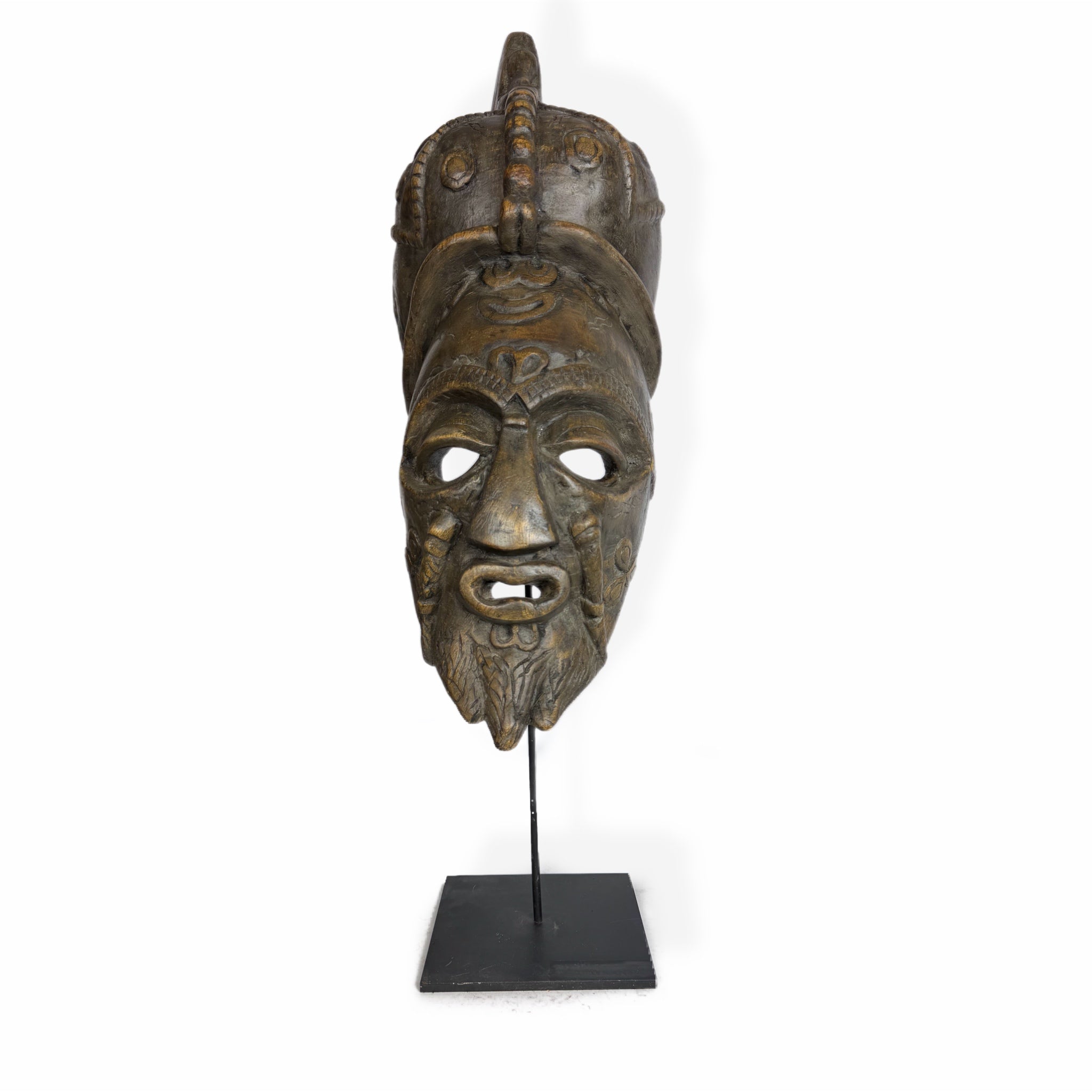 African Tribal Mask — The Sage on Metal Stand