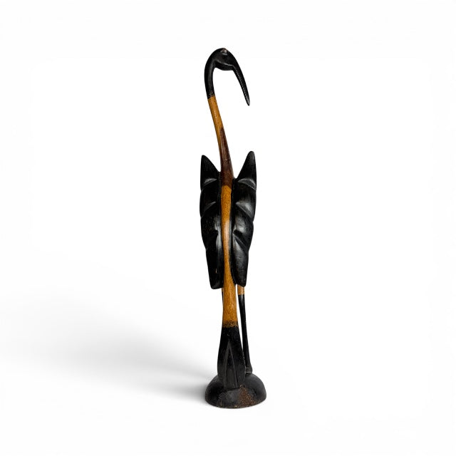 Heron / Ibis — Hand-Carved Wooden Bird Figurine