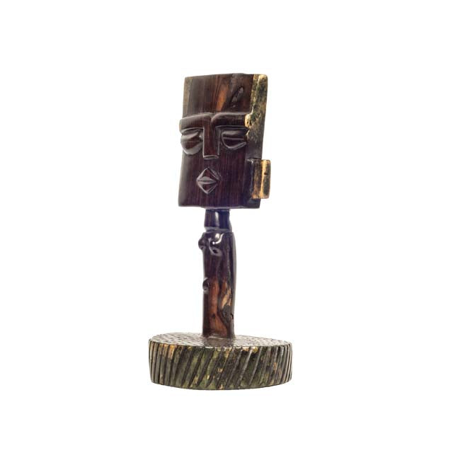 Ebony Tribal Figurine — Two-Faced Guardian Totem