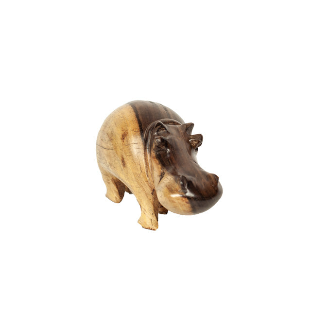 Hippopotamus — Hand-Carved Wooden Figurine