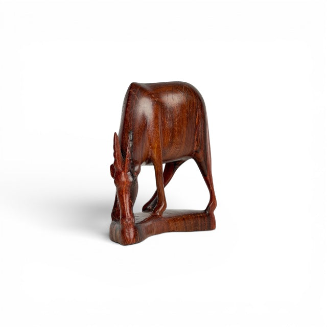 Grazing Antelope — Hand-Carved Wooden Figurine