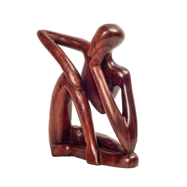The Thinker — Abstract Wooden Meditation Figurine