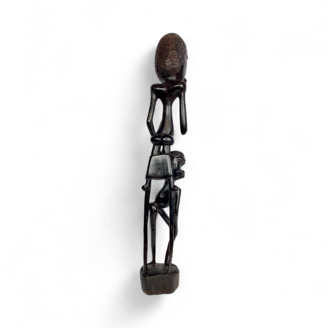 Slender Mother and Child — Ebony Sculpture in Makonde Style