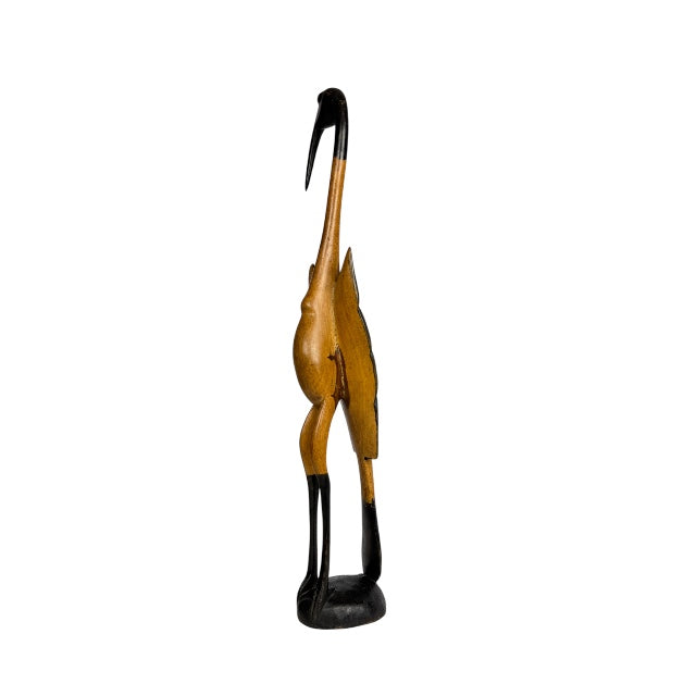 Heron / Ibis — Hand-Carved Wooden Bird Figurine