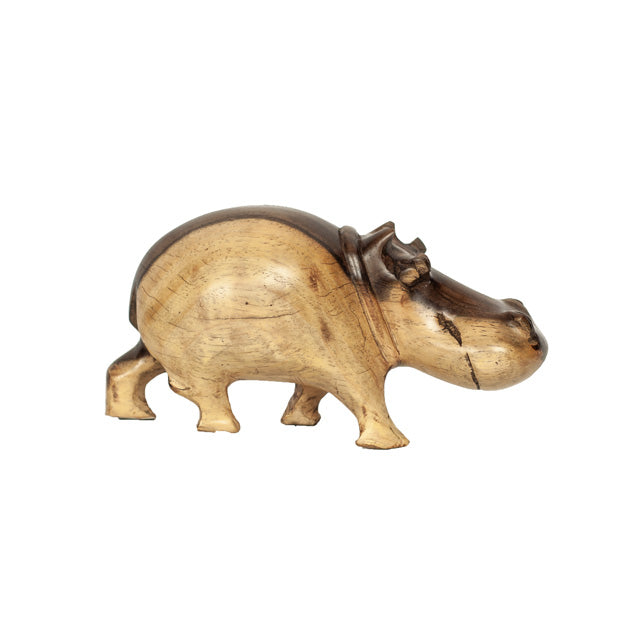 Hippopotamus — Hand-Carved Wooden Figurine