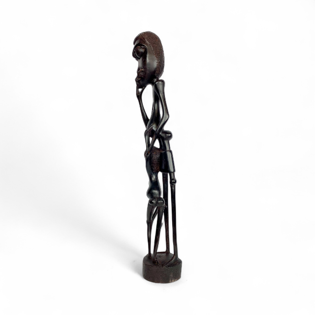 Slender Mother and Child — Ebony Sculpture in Makonde Style